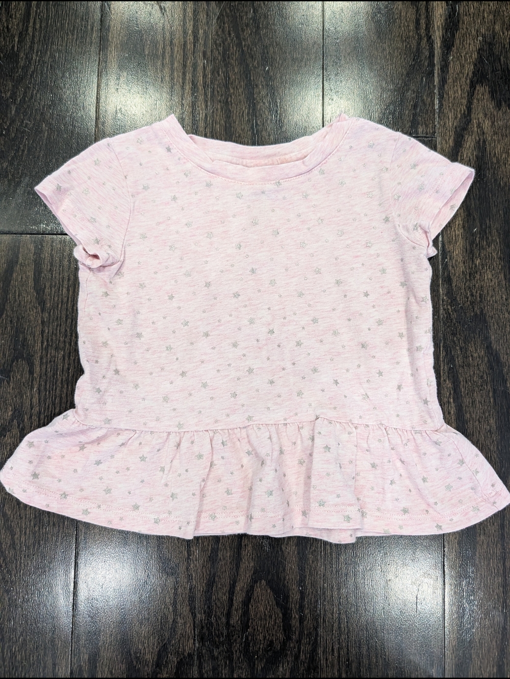5/$20 Joe Fresh Silver Star Peplum Top – Toddler Girls Size 2T